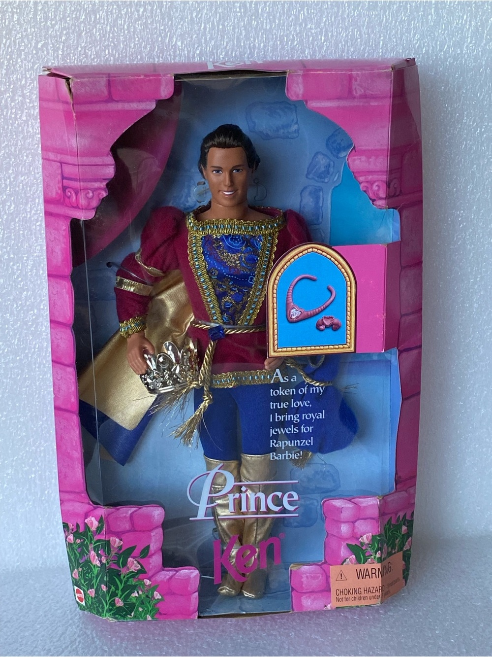 Vintage 1997 PRINCE KEN Doll Barbie Rapunzel Maroon Royal Outfit Mattel #18080